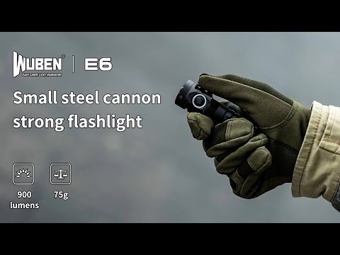 WUBEN Small Steel Cannon E6 900 Lumens High Beam LED Flashlight for Camping, Hiking, Flashaholics