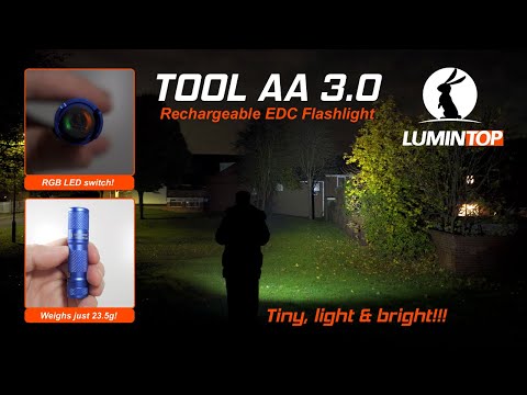 LUMINTOP TOOL AA 3.0 - 900 lumens AA/14500 EDC flashlight with RGB LED switch - Type-C
