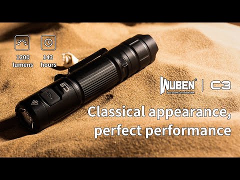 WUBEN C3 LED Flashlight 1200 Lumens Type-C Rechargeable Waterproof Small EDC Portable Torch