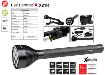 LED Lenser X21R Rechargeable LED Torch w/Hard Case - 5000 Lumen -14372