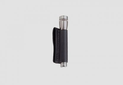 Mini MagLite 2AA Plain Leather Holster - Black-9345