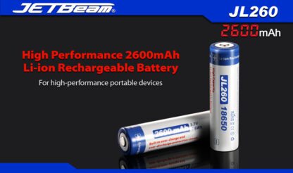 JETBeam 2600mAh 18650 Rechargeable Li-ion Battery-10065