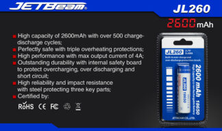 JETBeam 2600mAh 18650 Rechargeable Li-ion Battery-10063