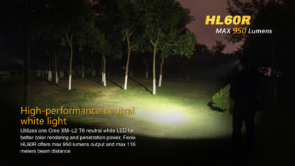 Fenix HL60R Rechargeable Headlamp (950 lumens)-10421