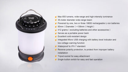 Fenix CL30R Rechargeable Camping Lantern (650 Lumens)-11089