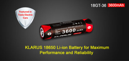 Klarus 3600mAh 18GT-36 18650 Rechargeable Battery-12477