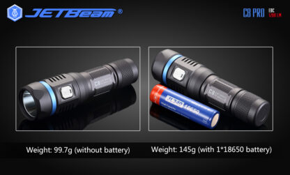 JETBeam C8 Pro USB rechargeable torch (1200 Lumens)-12491