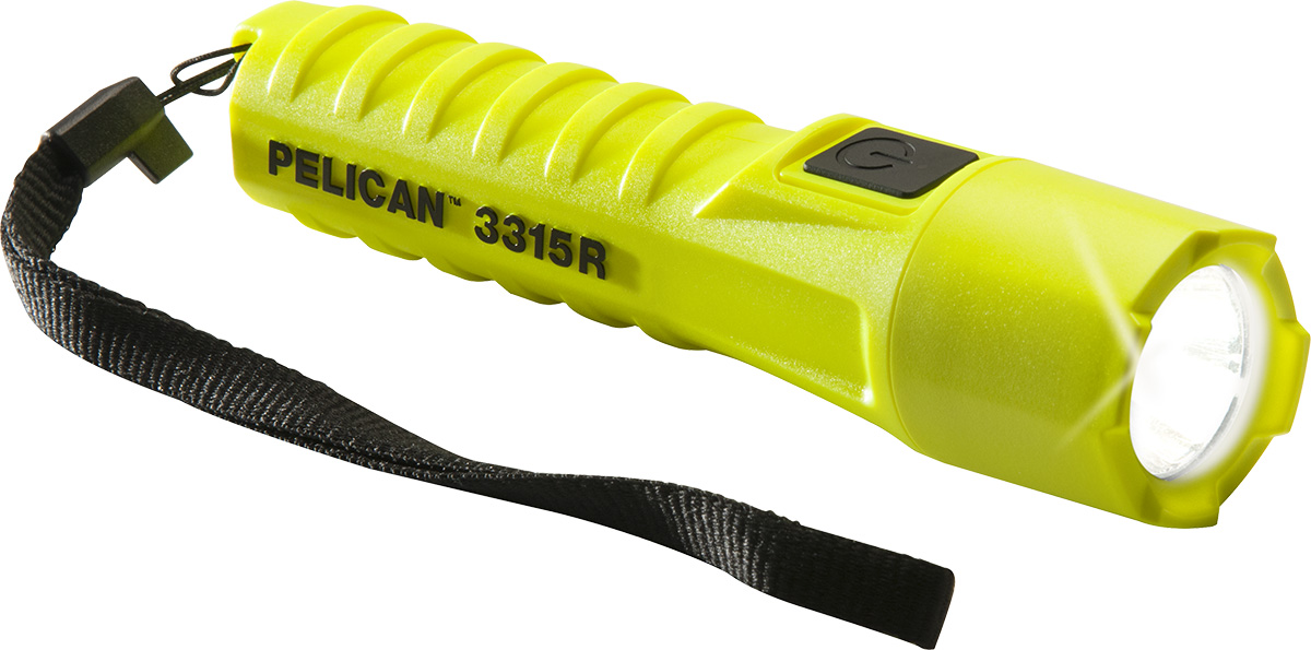 Pelican 3315R Rechargeable Torch (132 Lumens) Yellow Certified Class 1