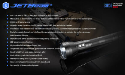 JETBeam New SSR50 Security Torch (3650 Lumens)-13146