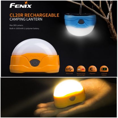 Fenix CL20R Rechargeable Lantern- ORANGE (300 Lumens)-16645