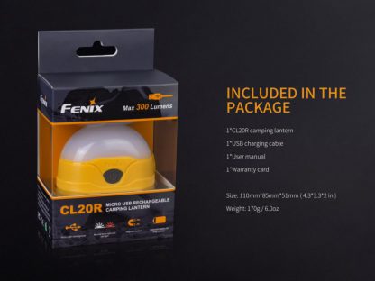 Fenix CL20R Rechargeable Lantern- ORANGE (300 Lumens)-13168
