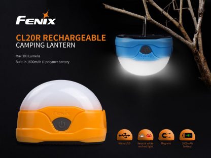 Fenix CL20R Rechargeable Lantern- ORANGE (300 Lumens)-13173