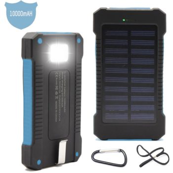 10,000mah Solar Power Bank/Phone Charger- Rubber Waterproof Case-14404