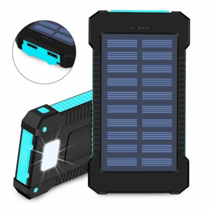 10,000mah Solar Power Bank/Phone Charger- Rubber Waterproof Case-0