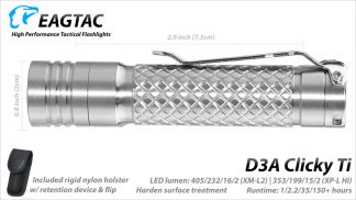 Eagletac D3A Clicky Ti - 405 Lumen-14990