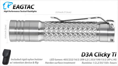Eagletac D3A Clicky Ti - 405 Lumen-14990