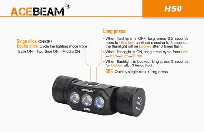 Acebeam H50 Rechargeable Headlamp - 2000 Lumens-16532