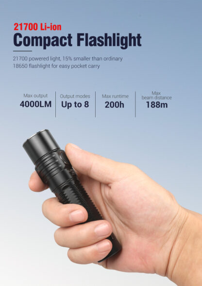 Klarus G15 Compact Rechargeable Flashlight - 4000 Lumens-16553