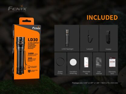 Fenix LD30 Ultra Compact Rechargeable Flashlight - 1600 Lumens-17474