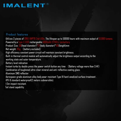 Imalent MS03 Rechargeable Torch - 13000 Lumens-17450