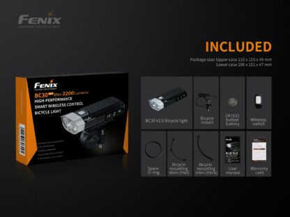 Fenix BC30 V2.0 Bicycle Light with Wireless Control- 2200 Lumens-17662