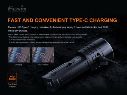 Fenix LR35R Compact USB-C Rechargeable Searchlight - 10000 Lumens-18052