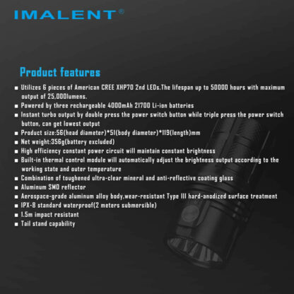 Imalent MS06 Rechargeable Torch - 25000 Lumens-18167
