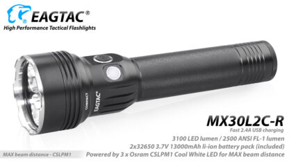 Eagletac MX30L2C-R USB Rechargeable Flashlight - 735m Throw-18194