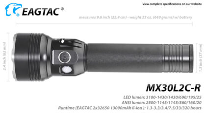 Eagletac MX30L2C-R USB Rechargeable Flashlight - 735m Throw-18191