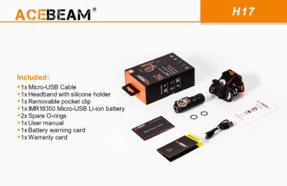 Acebeam H17 Rechargeable Headlamp - 1500 Lumens-18704