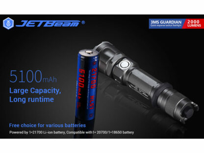 JETBeam 3Ms Guardian USB-C Rechargeable LED Flashlight - 2000 Lumens-18908