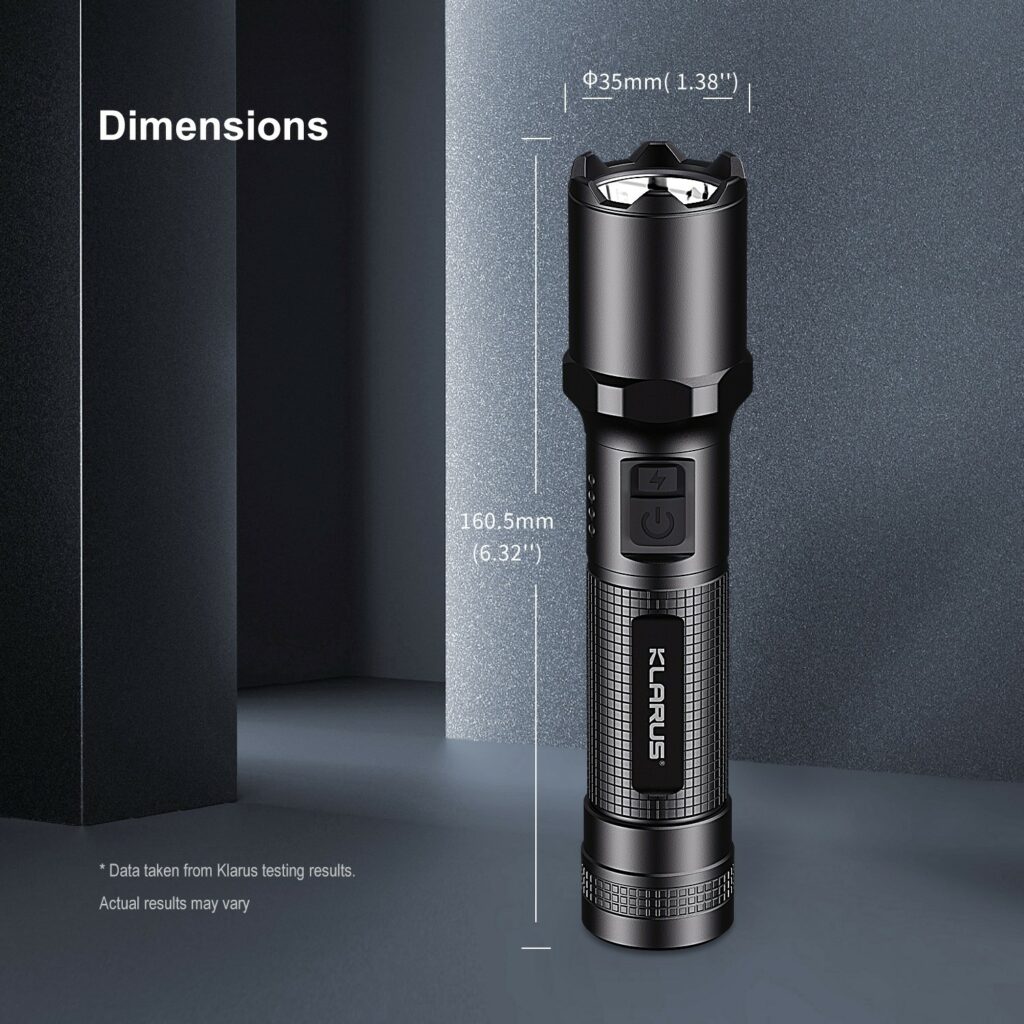 Klarus A1 Compact USB-C Rechargeable Tactical Torch – 1100 Lumens | LED