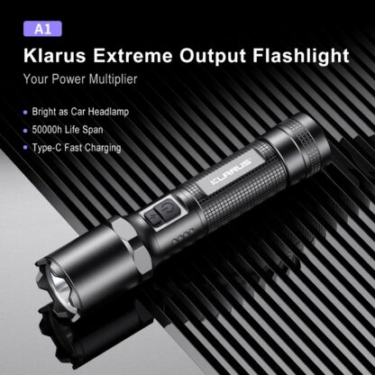 Klarus A1 Compact USB-C Rechargeable Tactical Torch - 1100 Lumens-19031