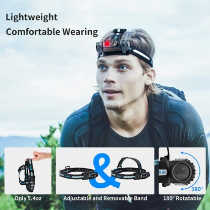 WUBEN H1 Rechargeable Headlamp - Red and White LED - 1200 Lumens-19086