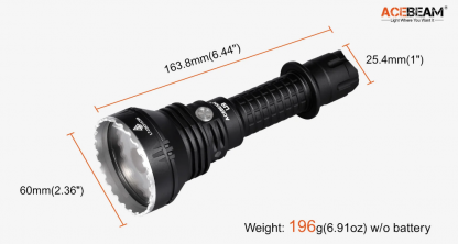 Acebeam L19 Rechargeable Long Throw Flashlight Kit - 1300m-19194