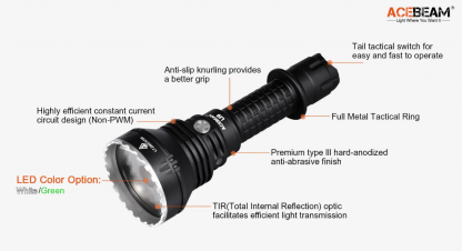 Acebeam L19 Rechargeable Long Throw Flashlight Kit - 1300m-19191