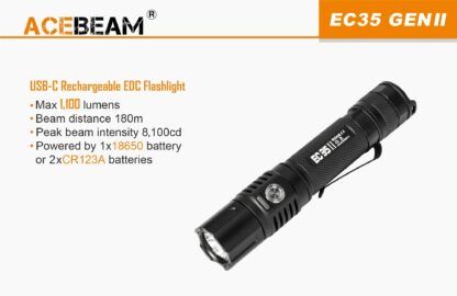 Acebeam EC35 II Compact Rechargeable Flashlight (1100 Lumens)-19850