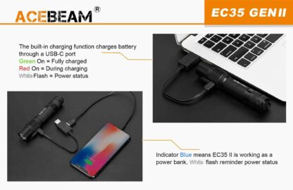 Acebeam EC35 II Compact Rechargeable Flashlight (1100 Lumens)-19856