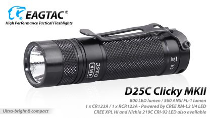 EagleTac D25C MK II Clicky Nichia 219C CRI92 LED Pocket Torch (510 Lumens)-19767