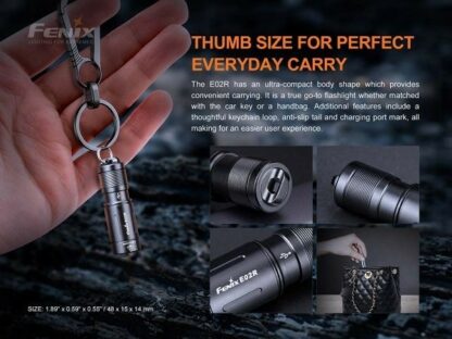 Fenix E02R Rechargeable Keychain Light - 200 Lumens-19974