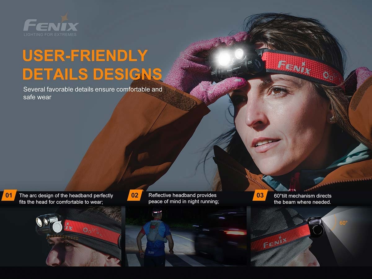 Fenix HM65R-T Rechargeable Dual Output (Spot and Flood) Headlamp - 1500 Lumens-19945