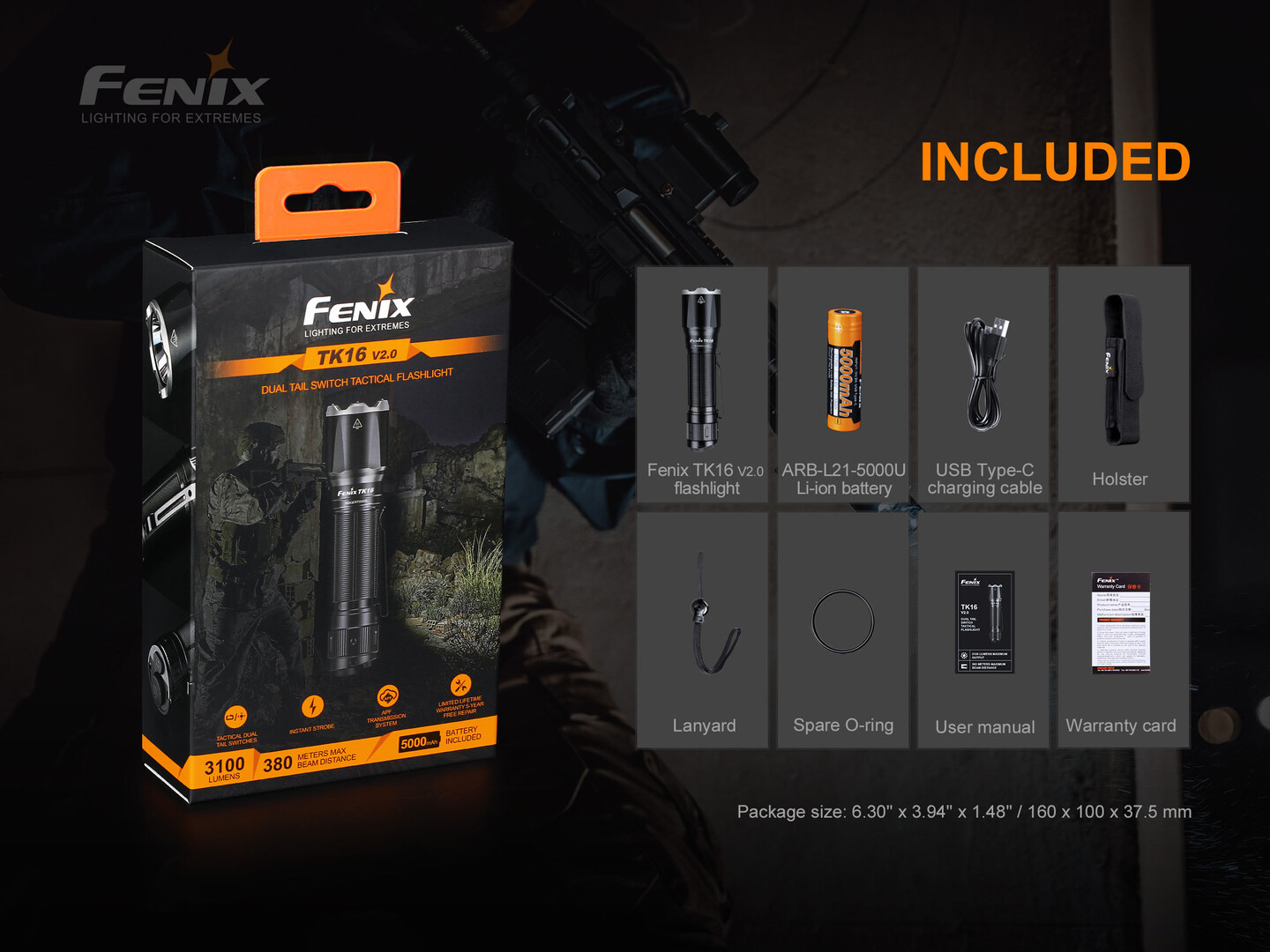 Fenix TK16 V2.0 Compact Tactical Flashlight 3100 Lumens LED Torch Shop
