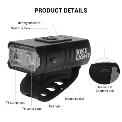 Hi-Max Rechargeable Mini Bicycle Headlight (1000 Lumens) -20238