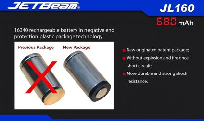 JETBeam RCR123A Rechargeable Battery JL160-20483