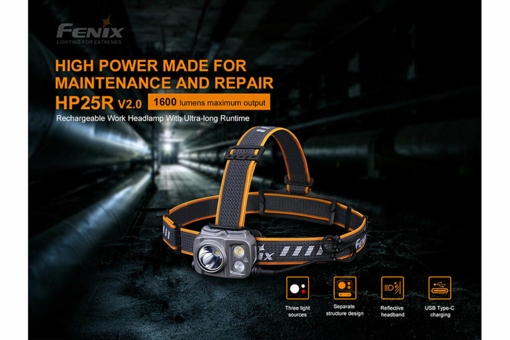 Fenix HP25R V2.0 Rechargeable Spot and Flood Headlamp with Red Light
