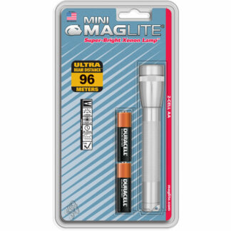 Mini Maglite Xenon Silver Flashlight 2AA