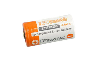 EagTac 18350 1300mAh  3.7V Protected Li-ion Rechargeable Battery
