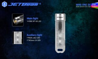 Jetbeam MINI-ONE SE 500 Lumen Keychain Light with UV LIght + RBG - USB-C Rechargeable