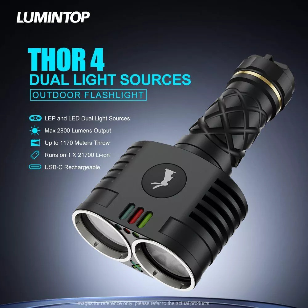 Lumintop Thor 4 Rechargeable LEP LED Combination Flashlight 2800