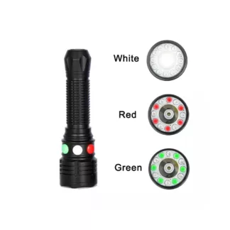 Tri Colour Rail Signal Flashlight - White/Green/Red